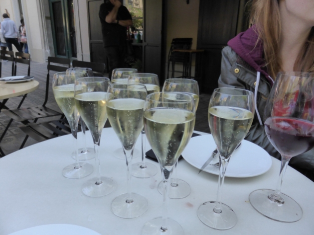 Free Champagne, to soften the blow of an expensive meal