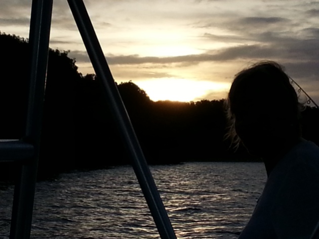 Sunset from our hired boat