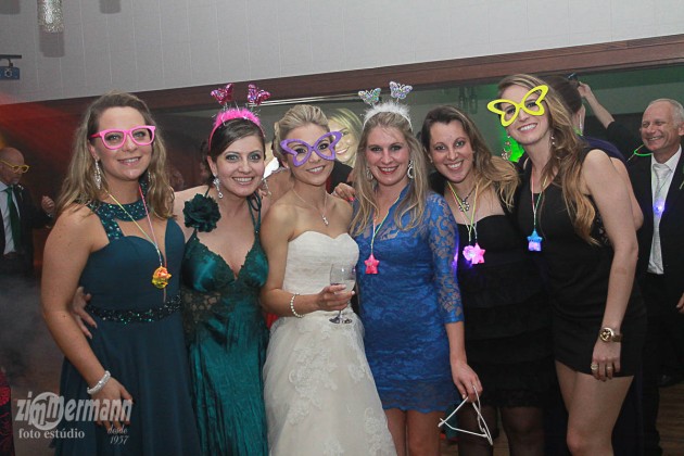 Bride with some of her old school friends